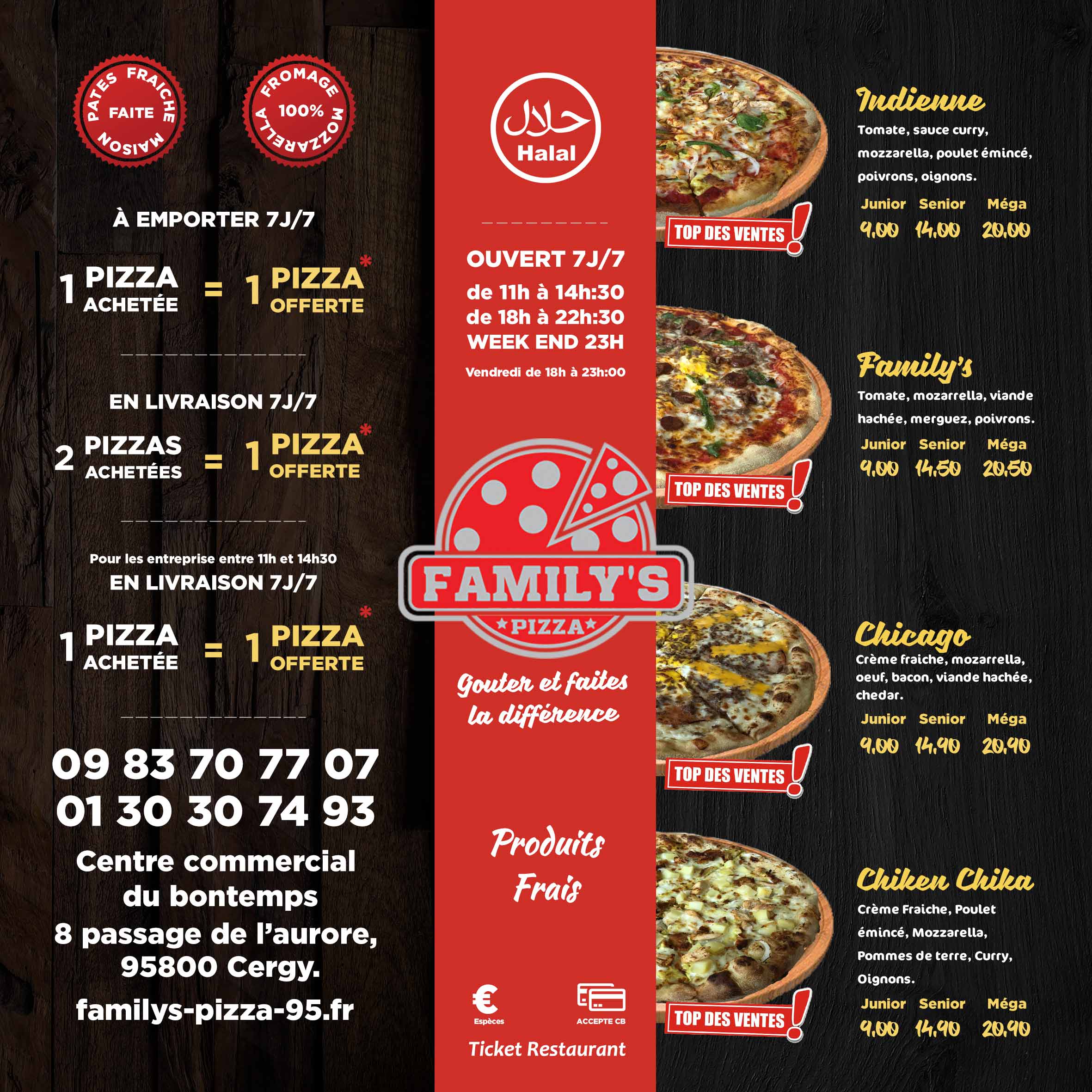 Brochure familys pizzas